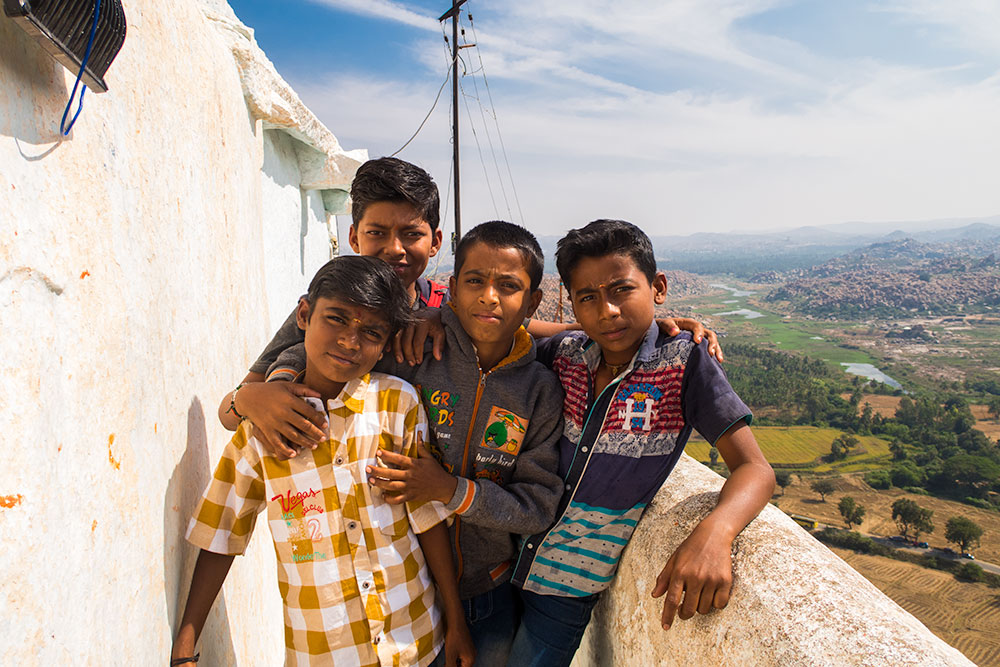 Indian Boys in Hanuman Temple | Happymind Travels