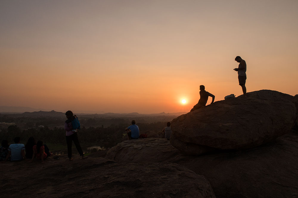 Sunset at Hampi or Hippie Island | Happymind Travels