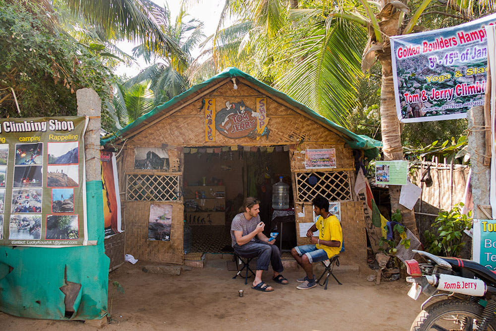 Tom & Jerry Rock Climbing Shop in Hampi | Happymind Travels