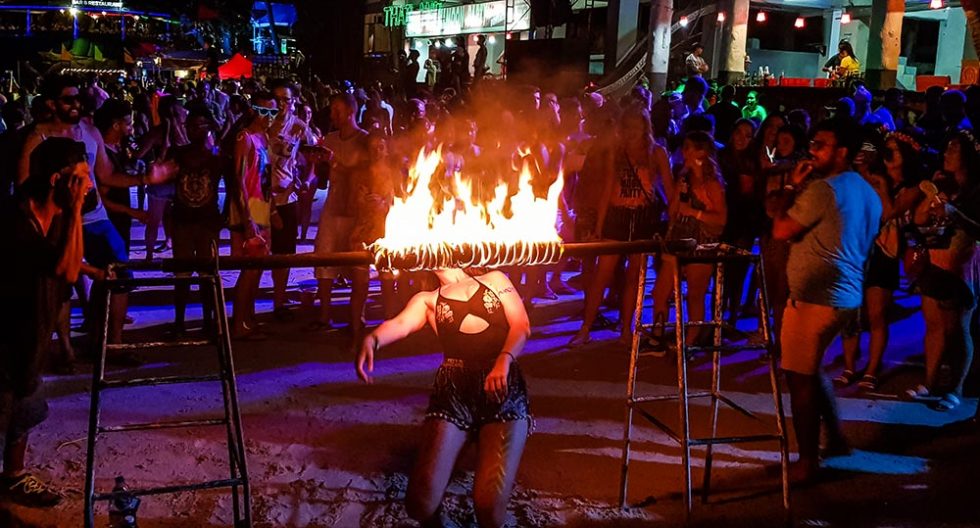 Fire games at Full Moon Party in Koh Phangan, Thailand | Happymind Travels