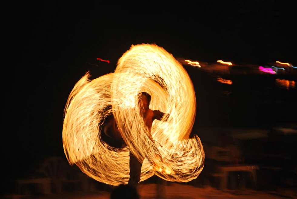 Fire stunt at Full Moon Party in Koh Phi Phi | Happymind Travels