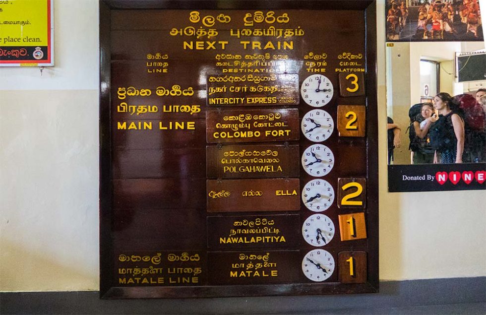 Kandy Railway Station Placard - Sri Lanka - Happymind Travels