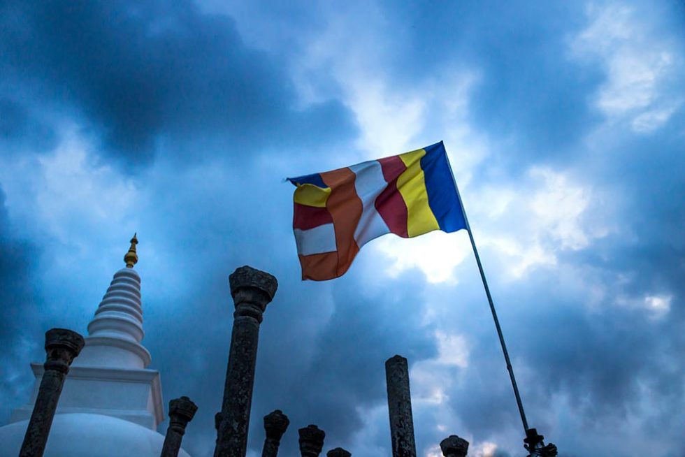Stupa in Anuradhapura with the sky loaded with clouds | Sri Lanka