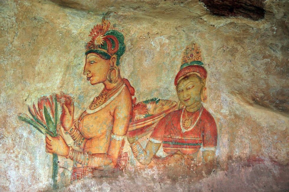 Frescoes on the ascent to Sigiriya Palace, Sri Lanka | Happymind Travels