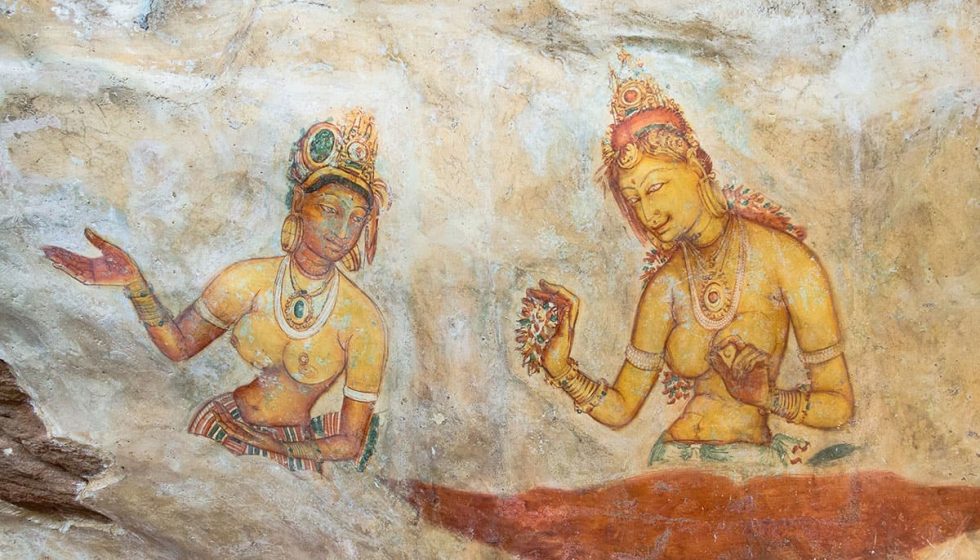 Frescoes on the ascent to Sigiriya Palace, Sri Lanka | Happymind Travels