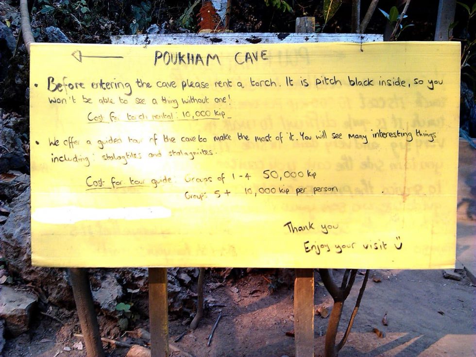 Entrance to the Tham Phu Kham Cave near the Blue Lagoon in Vang Vieng, Laos | Happymind Travels