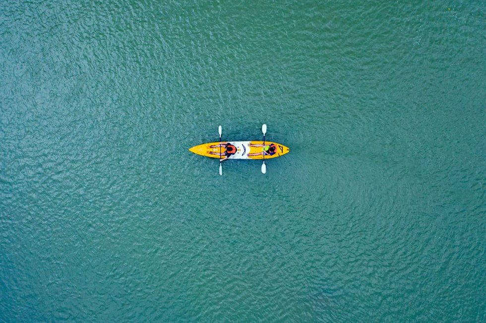 The Nam Song River seen from above in Vang Vieng | Happymind Travels